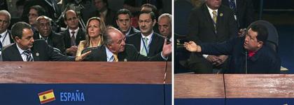 Juan Carlos contro Hugo Chavez, da Libération.fr